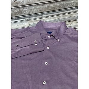 David Donahue Men’s Dress Shirts EUC Purple Size 17 L/XL‎
